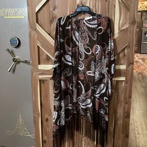 Paisley Kimono with fringed bottom (tag says S but I wear XL and it fits)